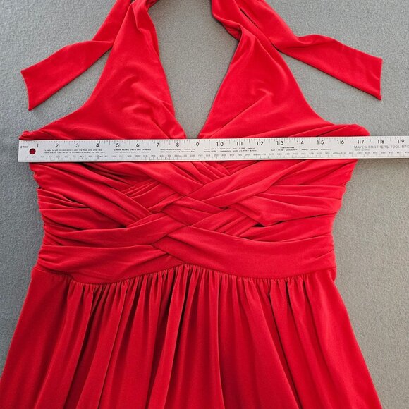 Jones New York Red Halter Dress Size 14 Cocktail Party Monroe Christmas Holiday - Picture 8 of 10